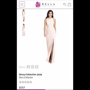 Bella Bridesmaids Dessy Collection 3029 in Blush